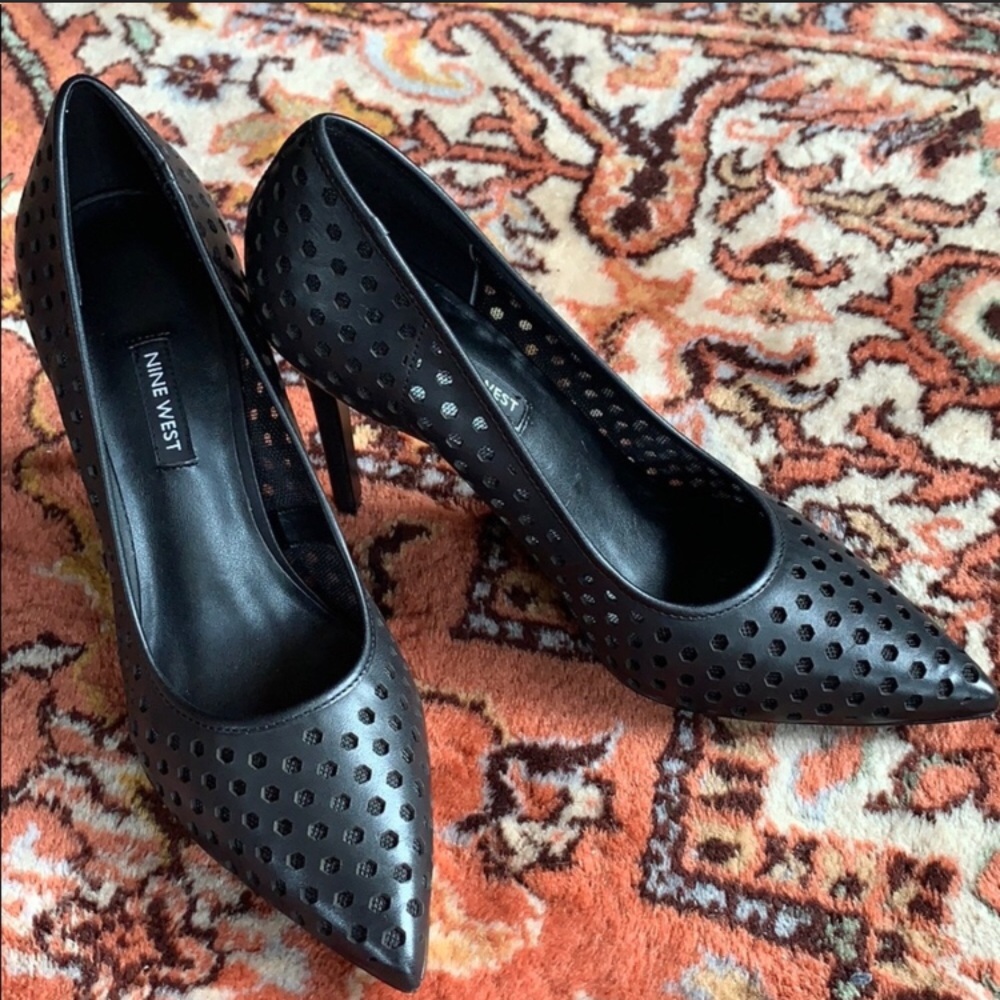NINE WEST Heels | Black Leather | US 10